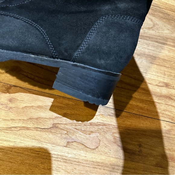 Elie Tahari Designer Women’s Black Suede Pull On Side Zip Boots Combat Style 41 - Picture 6 of 10